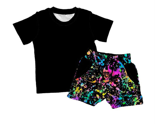 Colorful Chaos Kids Athletic Tee & Short Set- Technicolor Pre-Order