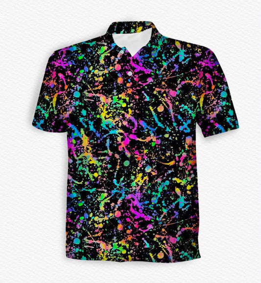 Colorful Chaos Men's Performance Polo - Technicolor Pre-Order