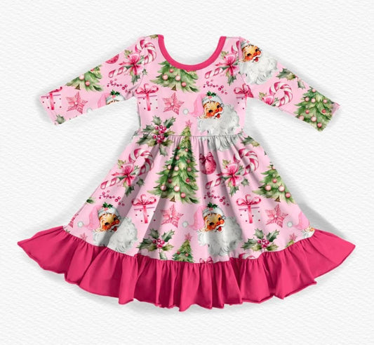 Pink Noel Long Sleeve Bow Back Twirl- Christmas 26 Pre-Order