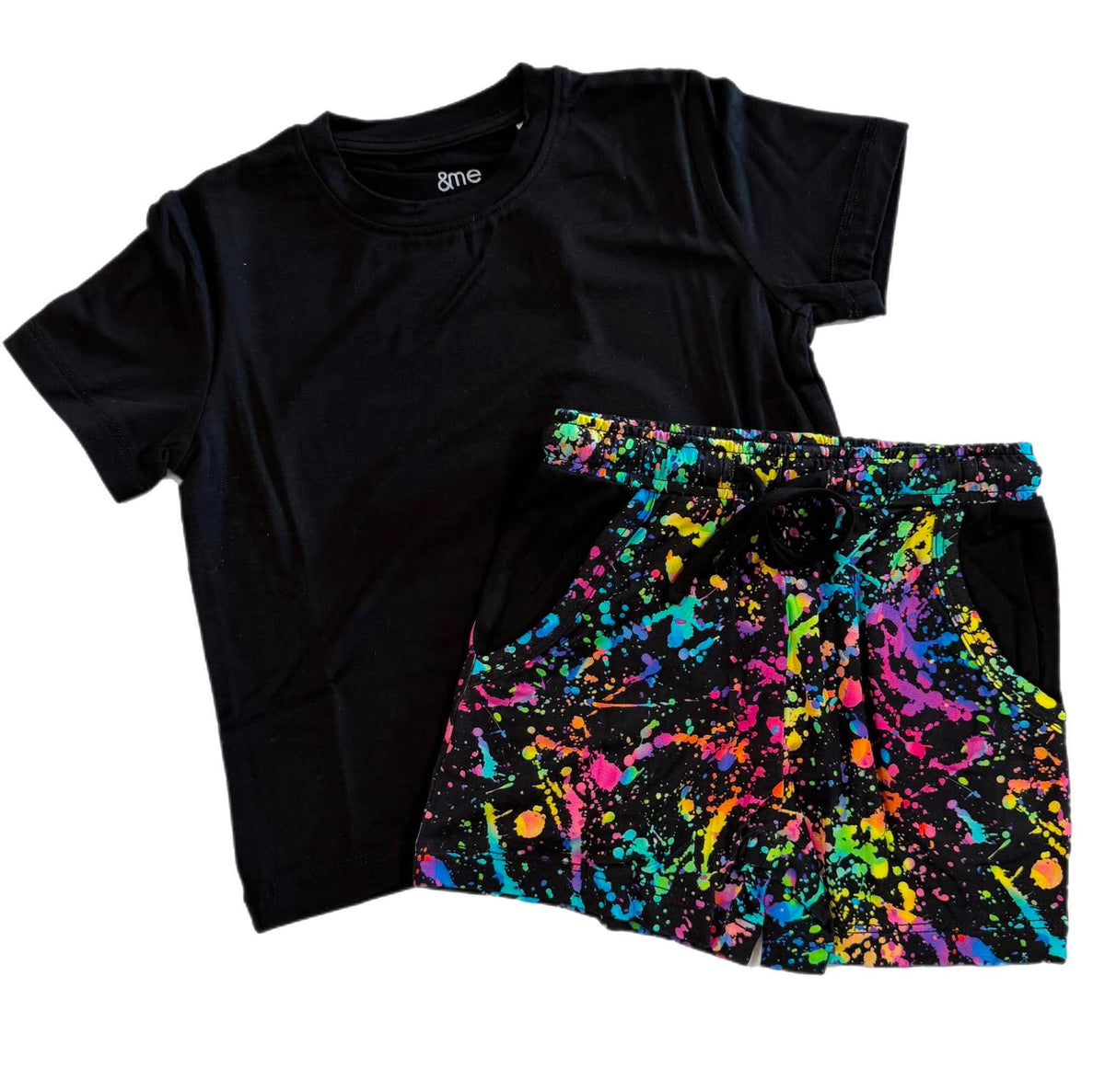 Colorful Chaos Kids Athletic Tee & Short Set- Technicolor RTS