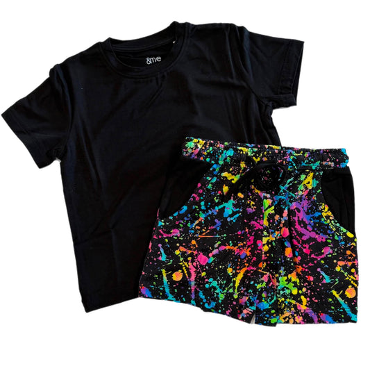 Colorful Chaos Kids Athletic Tee & Short Set- Technicolor RTS