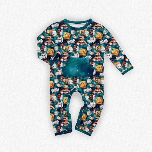 Campfire Snacks Adaptive Crescent Zip Romper- Pre Order