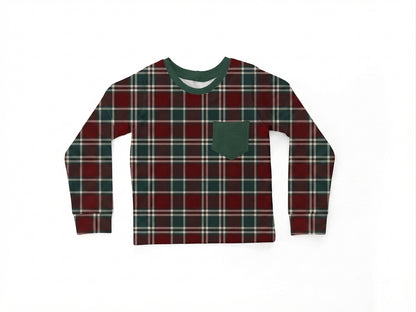 Cashmere Pine Long Sleeve Pocket Tee- Holly Jolly Pre-Order