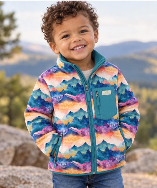 Himalayas Kids Minky Lined Zip Up Jacket- Winter Blues Pre-Order