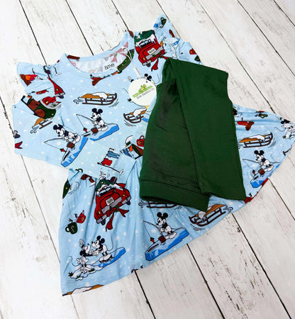 Alpine Mickey Peplum Set- Xmas RTS