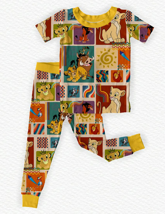 Long Live The King Short Sleeve/Pant Pj Set- Patchwork Pre-Order