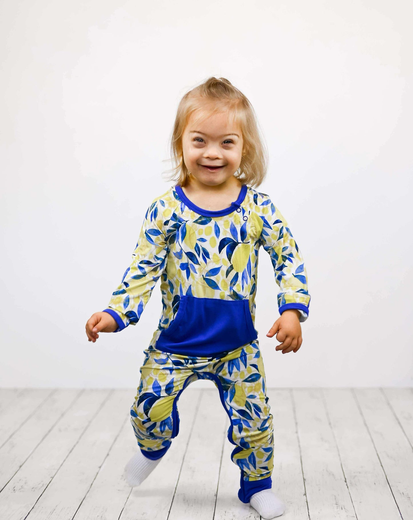 Ryleigh’s Lemonade Crescent Zip Peekaboo ADAPTIVE Romper- DS RTS
