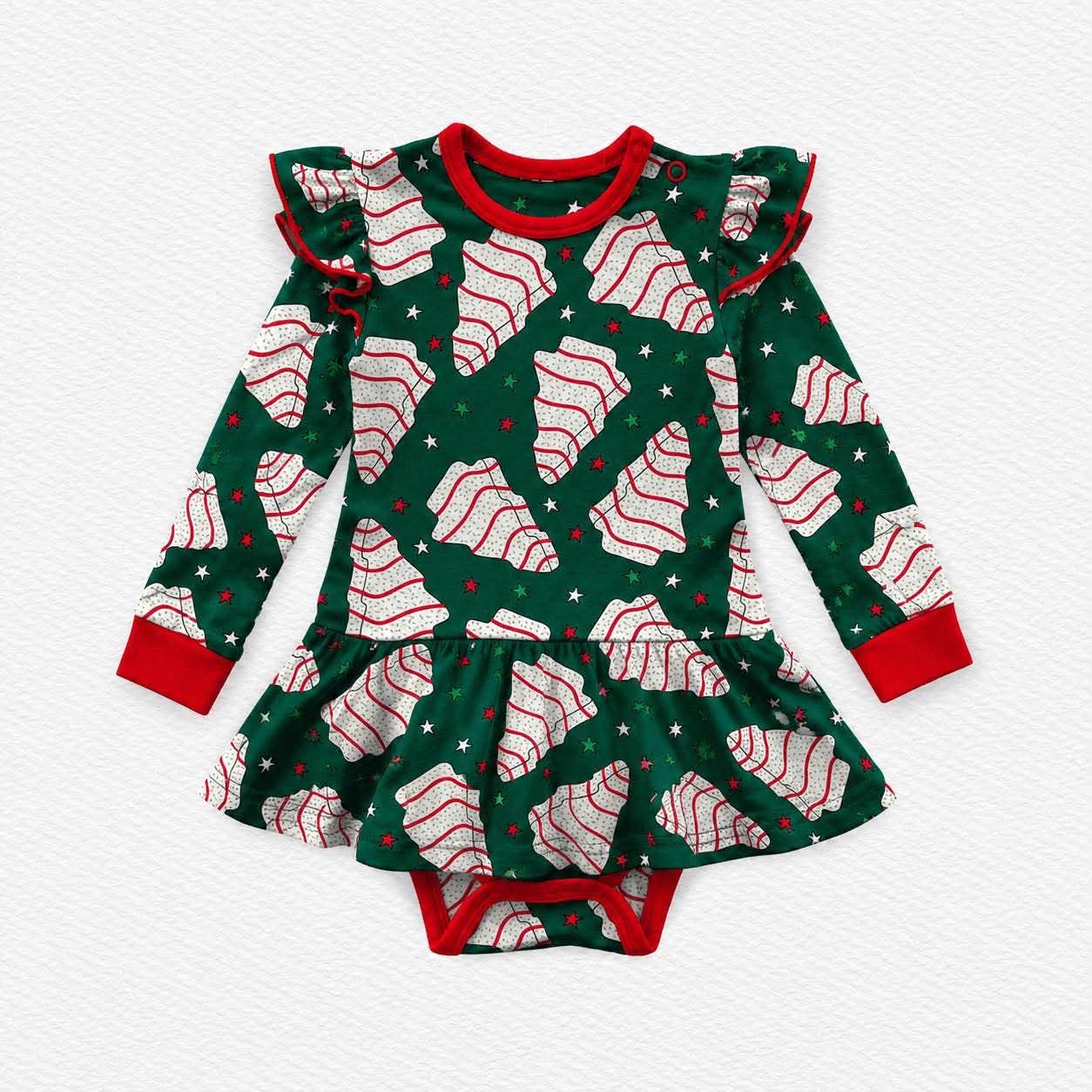 Oh Christmas Treat Long Sleeve Bodysuit Twirl- Christmas 26 Pre-Order