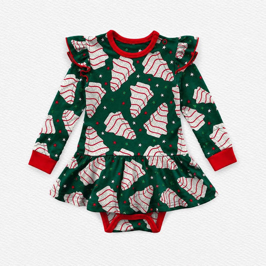Oh Christmas Treat Long Sleeve Bodysuit Twirl- Christmas 26 Pre-Order