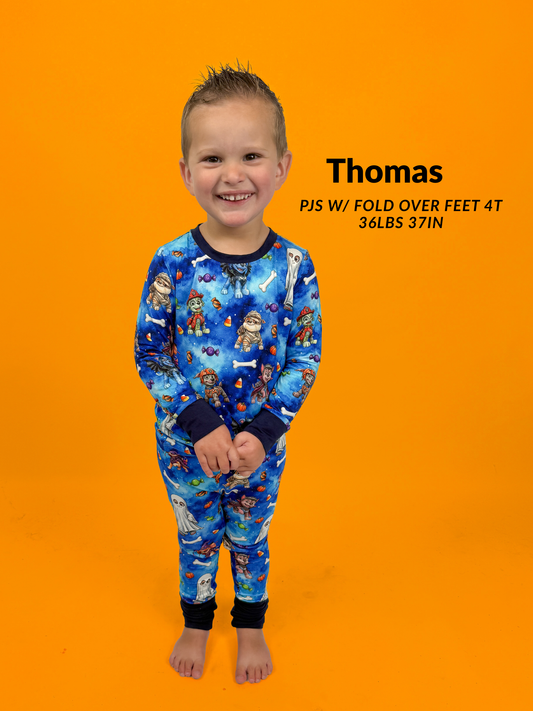 Howl-O-Ween Long Sleeve/Pant Pj Set- Halloween 26 RTS