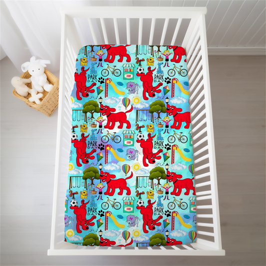 Park Day Crib & Twin Fitted Sheets- LF Dog RTS