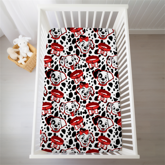 Crimson Spots Crib & Twin Fitted Sheets- LF Dog RTS
