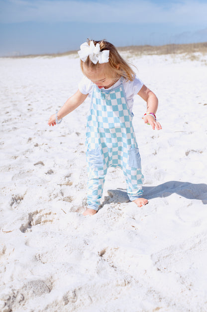 Seaside Checks Girl’s Romper- RTS