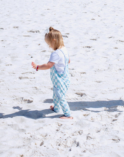 Seaside Checks Girl’s Romper- RTS