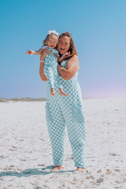 Seaside Checks Girl’s Romper- RTS