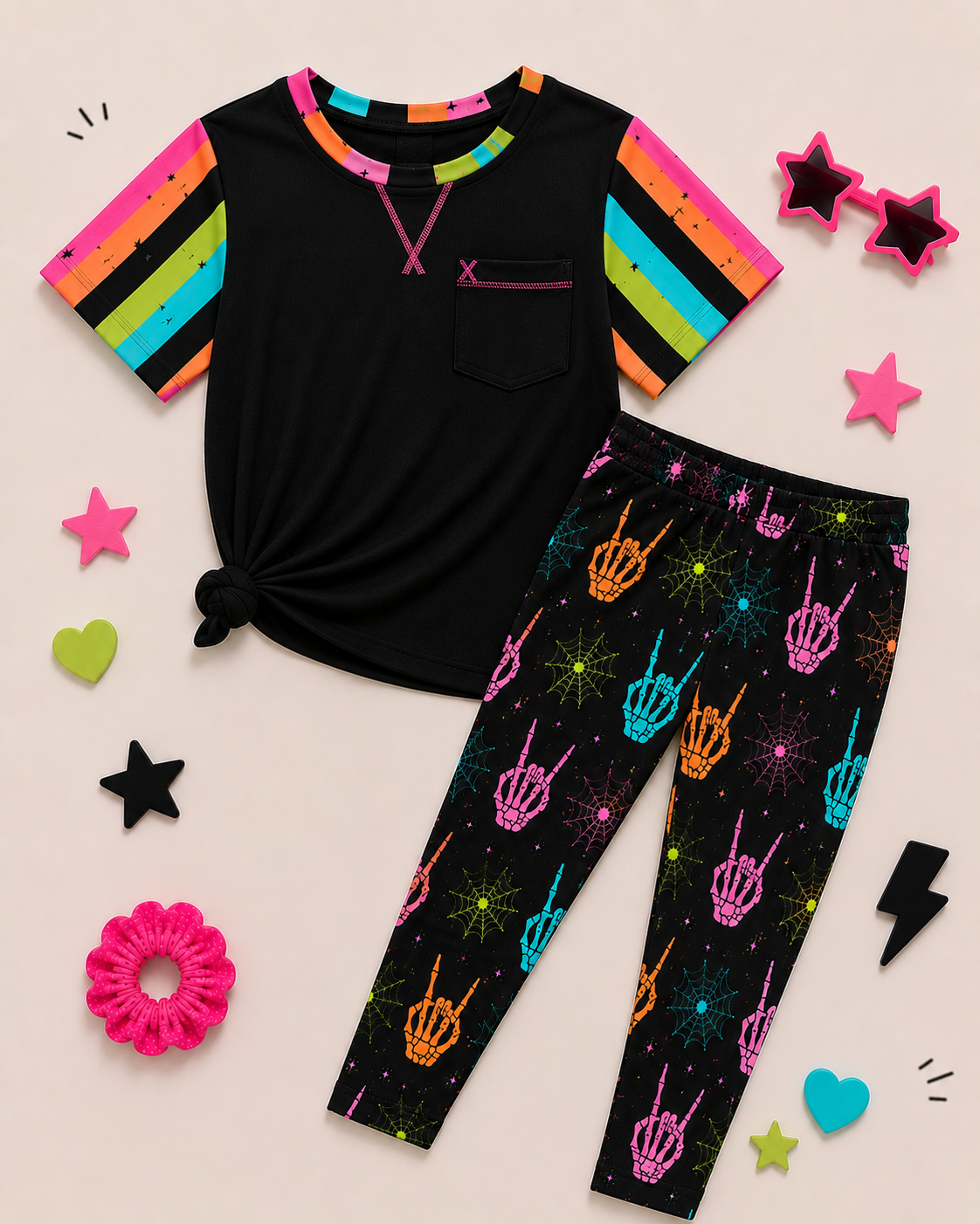 Ghouls Night Out Tee w/ Leggings Set- Spooky Collab RTS