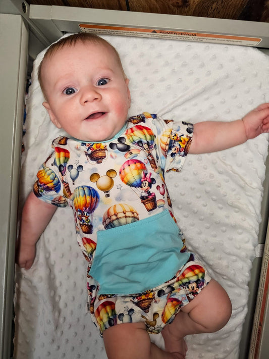 Dahlia’s Balloon Ride- Bubble Romper RTS