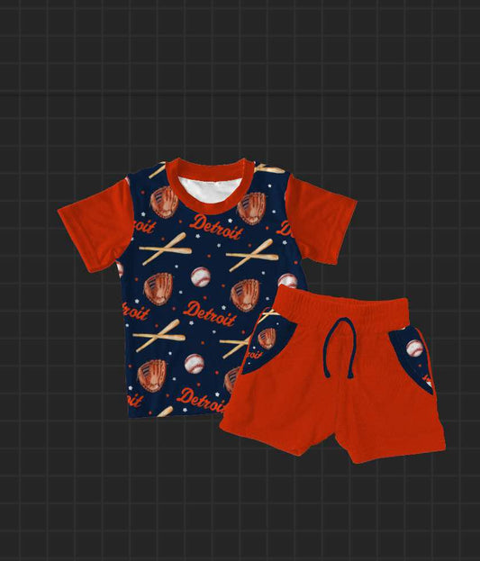 Detroit baseball tee and shorts set