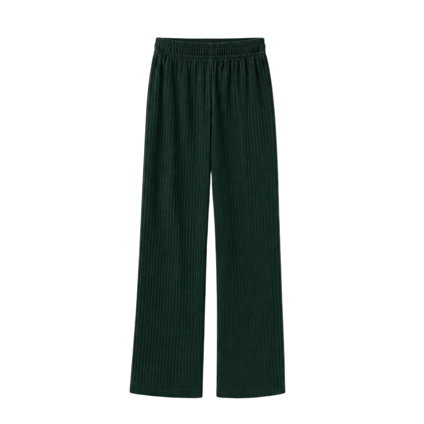 Evergreen Ribbed Straight Leg Pants- Holly Jolly Pre-Order