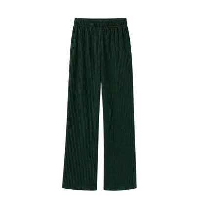 Evergreen Ribbed Straight Leg Pants- Holly Jolly Pre-Order