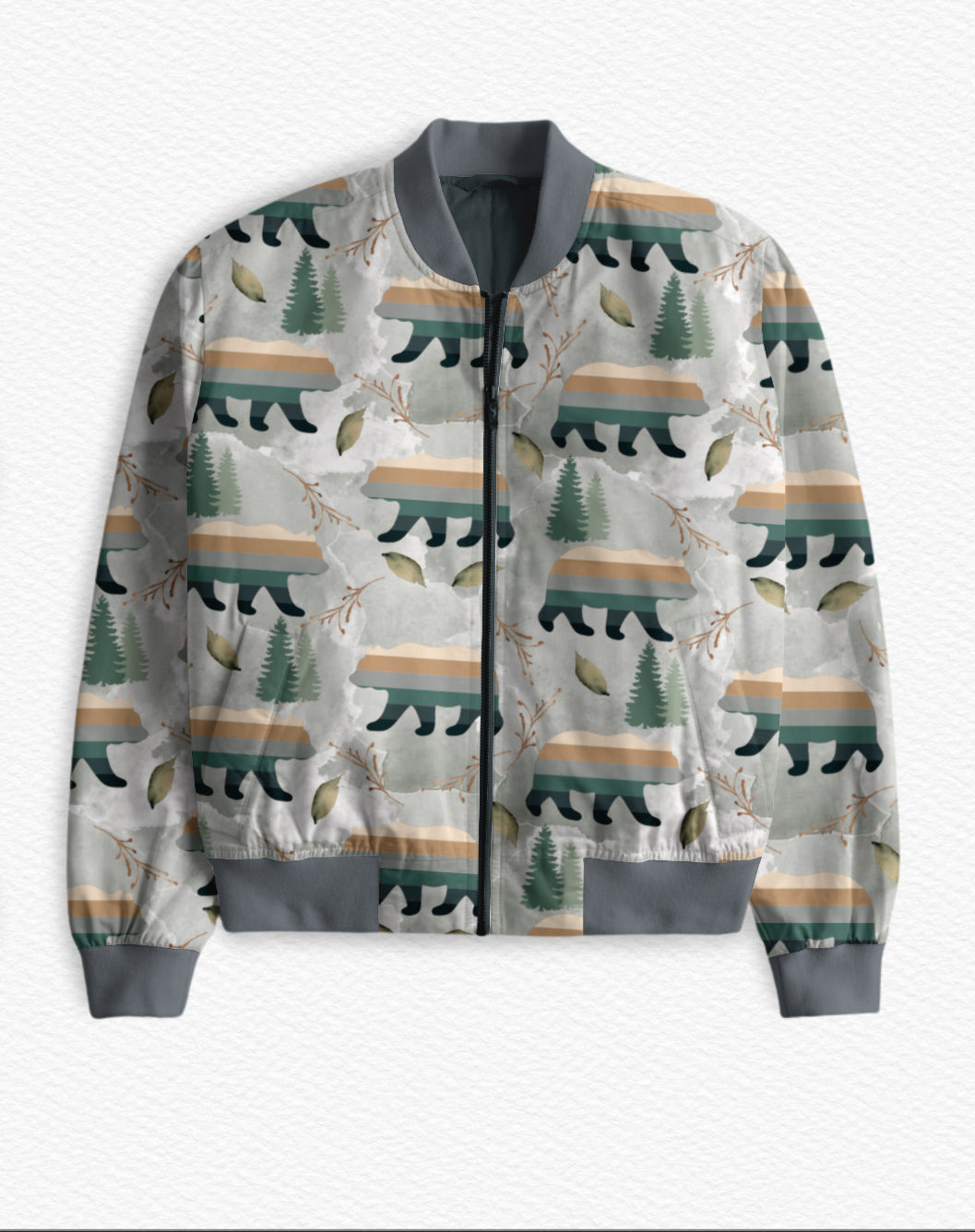 NEW- “Nature bears” Quilted/Reversible bamboo jacket