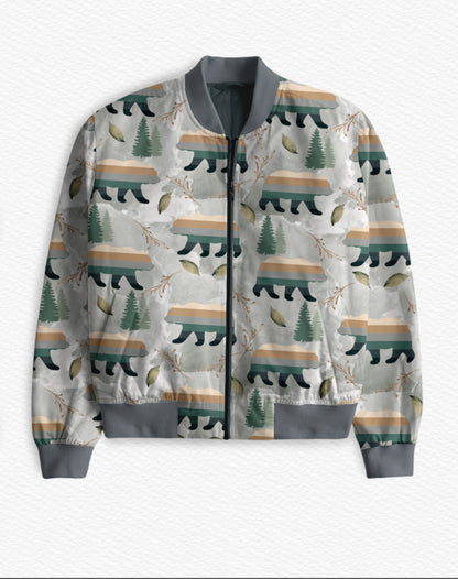 NEW- “Nature bears” Quilted/Reversible bamboo jacket