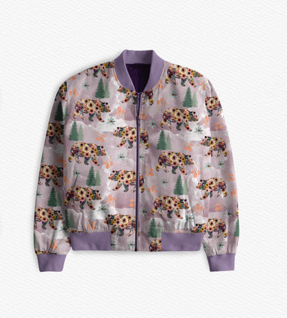 NEW- “Flower bears” Quilted/Reversible bamboo jacket