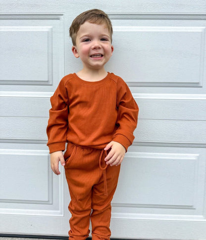 Autumn Ember Ribbed Jogger Set- Fall RTS