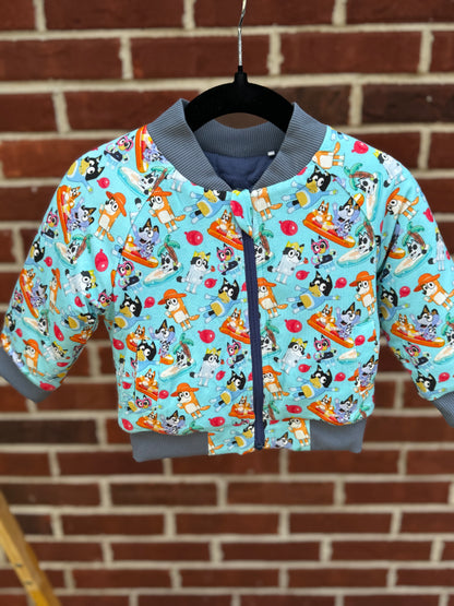 NEW- “Flower bears” Quilted/Reversible bamboo jacket