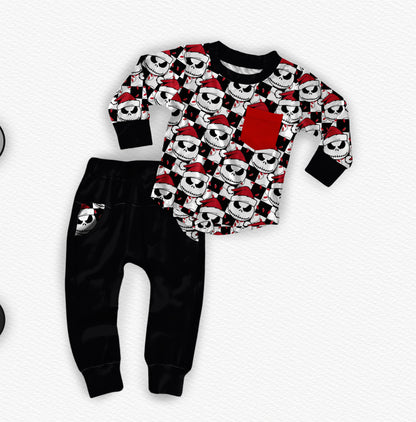 VIP ACCESS REQUIRED “Holly Jolly Nightmare”  Pre order bamboo long sleeved jogger set