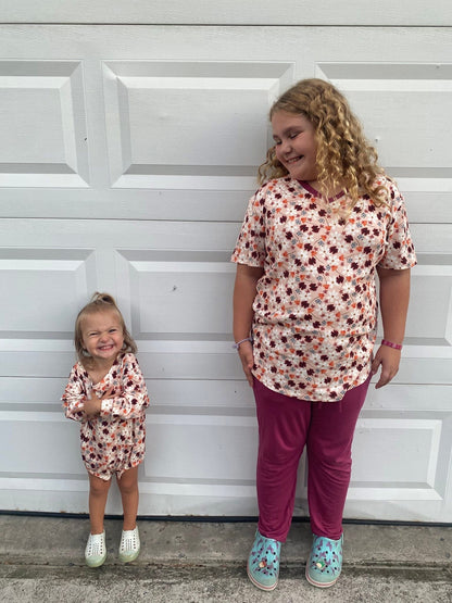 Cozy Posies Ribbed Tee/Jogger Set- Fall RTS