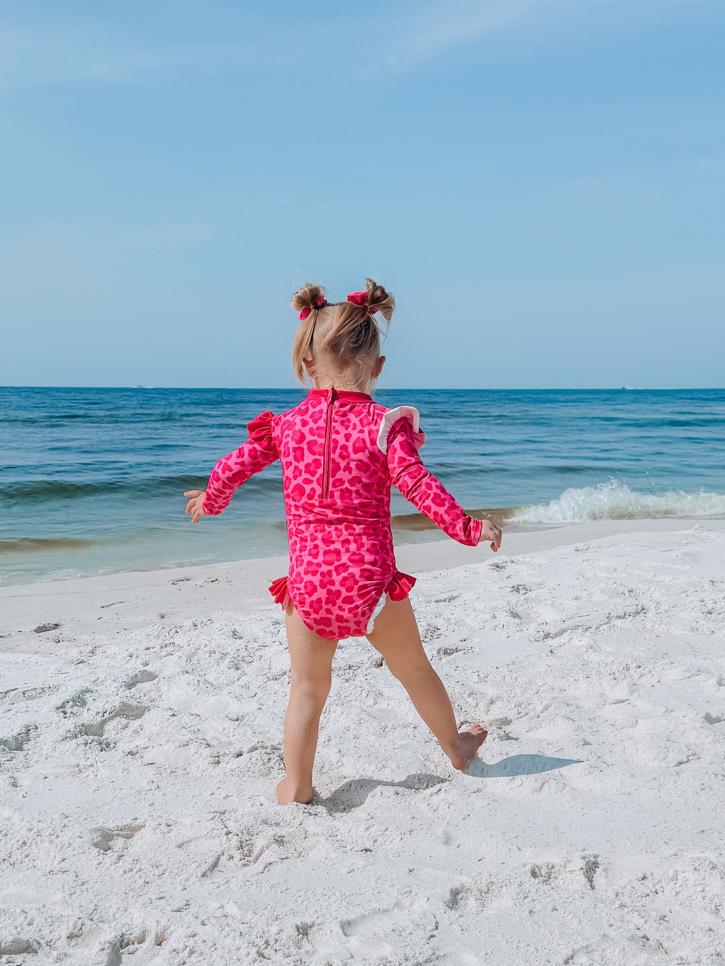 Cheetah Cutie Long Sleeve One Piece Swim Suit- Swim RTS