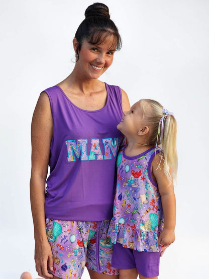 Dinglehopper Mama Embroidered Tank Top- Royalty RTS