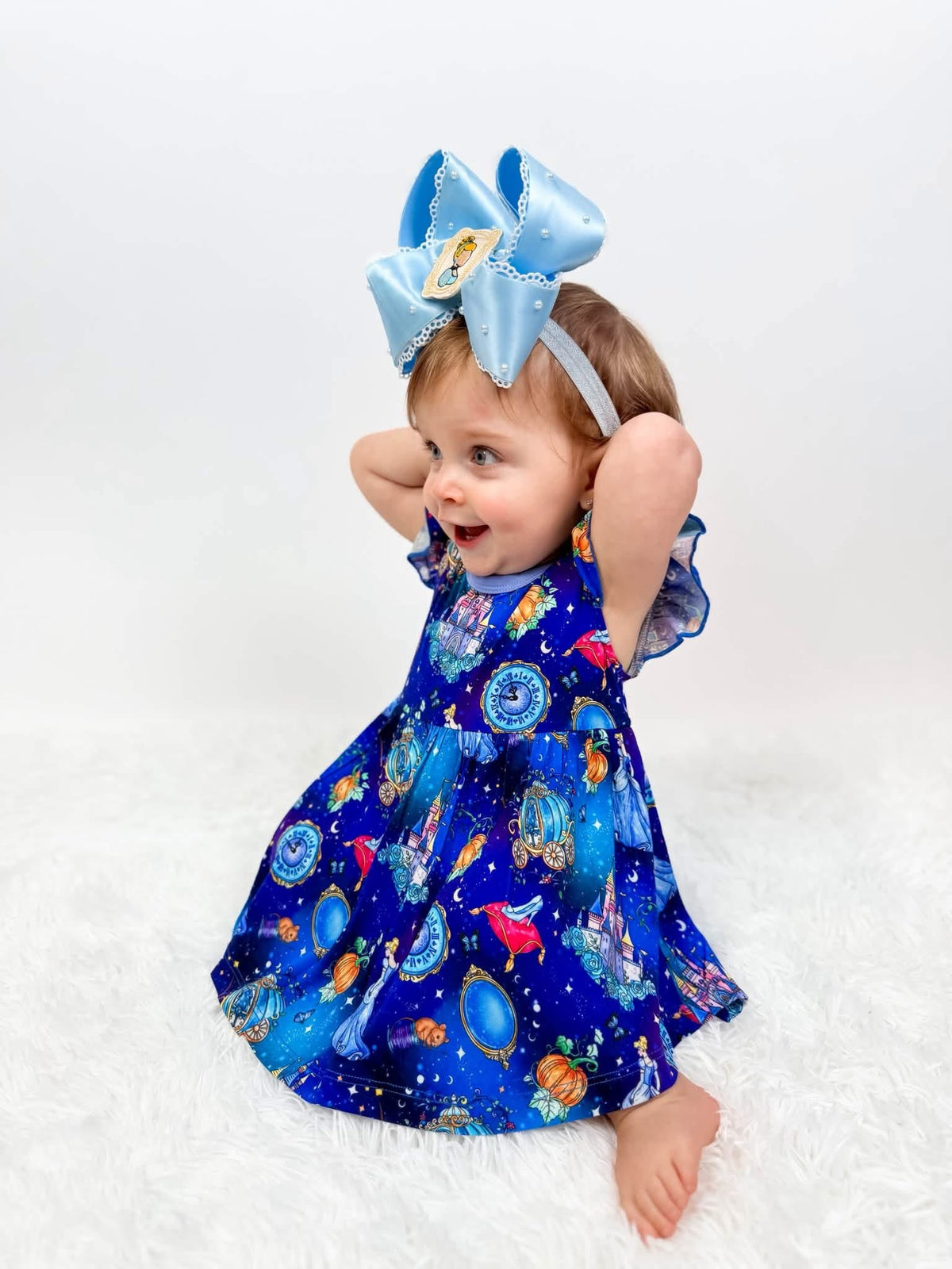Glass Slipper Bow Back Bodysuit Twirl- Royalty RTS