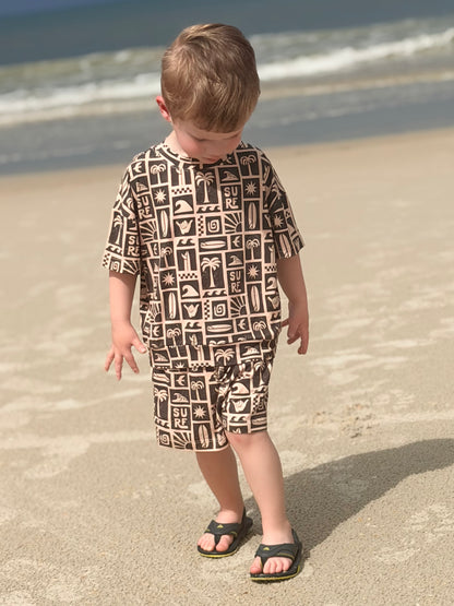 Rip Tide Kids Very Oversized Tee & Short Set- Tiny Rebel RTS