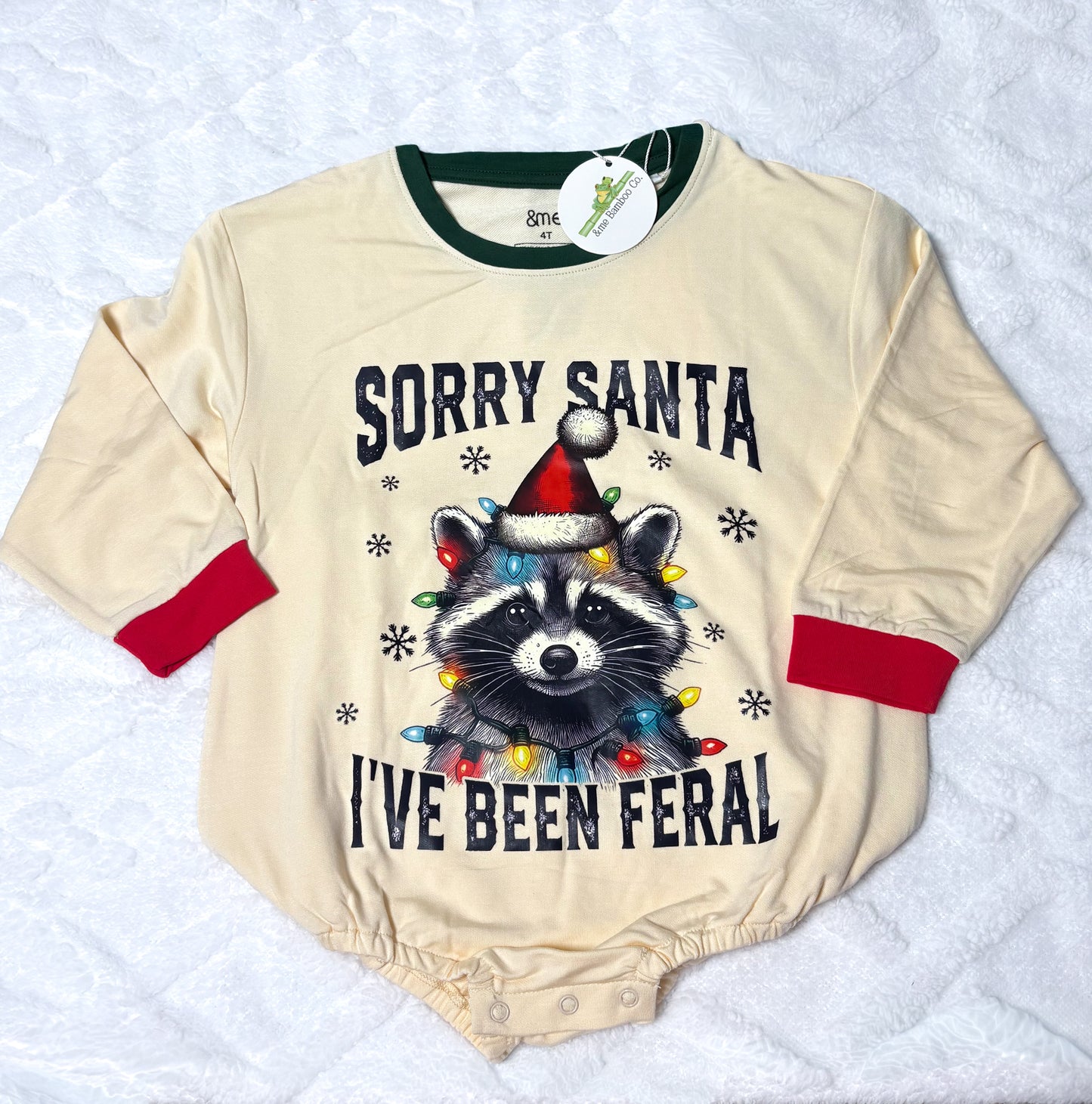 Feral Christmas Bubble Romper- RTS