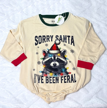 Feral Christmas Bubble Romper- RTS