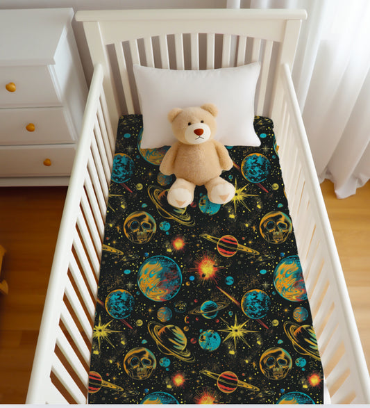 NEW bedding crib sheet- SPACE