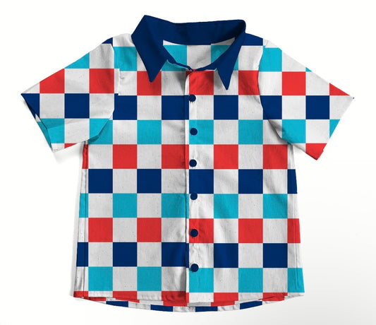 Star Spangled Checks Men’s Button up- 4OJ Pre-Order