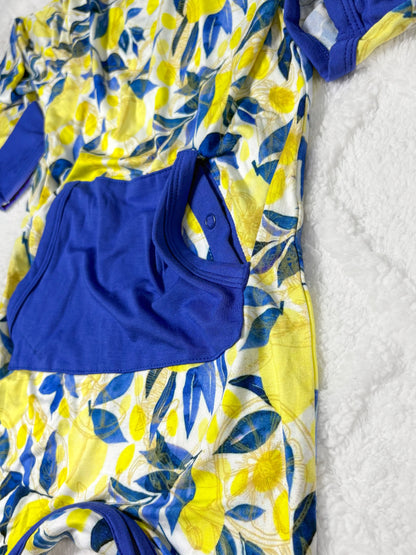 Ryleigh’s Lemonade Crescent Zip Peekaboo ADAPTIVE Romper- DS RTS