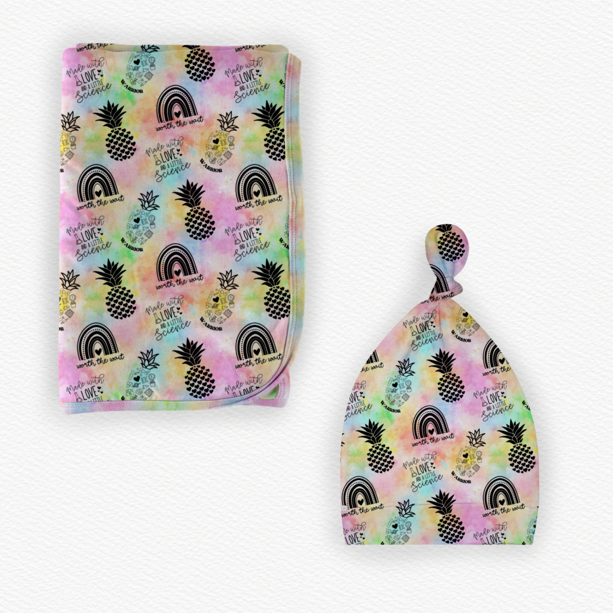 Worth the Wait Swaddle Blanket/Hat Set- Infertility Pre-Order