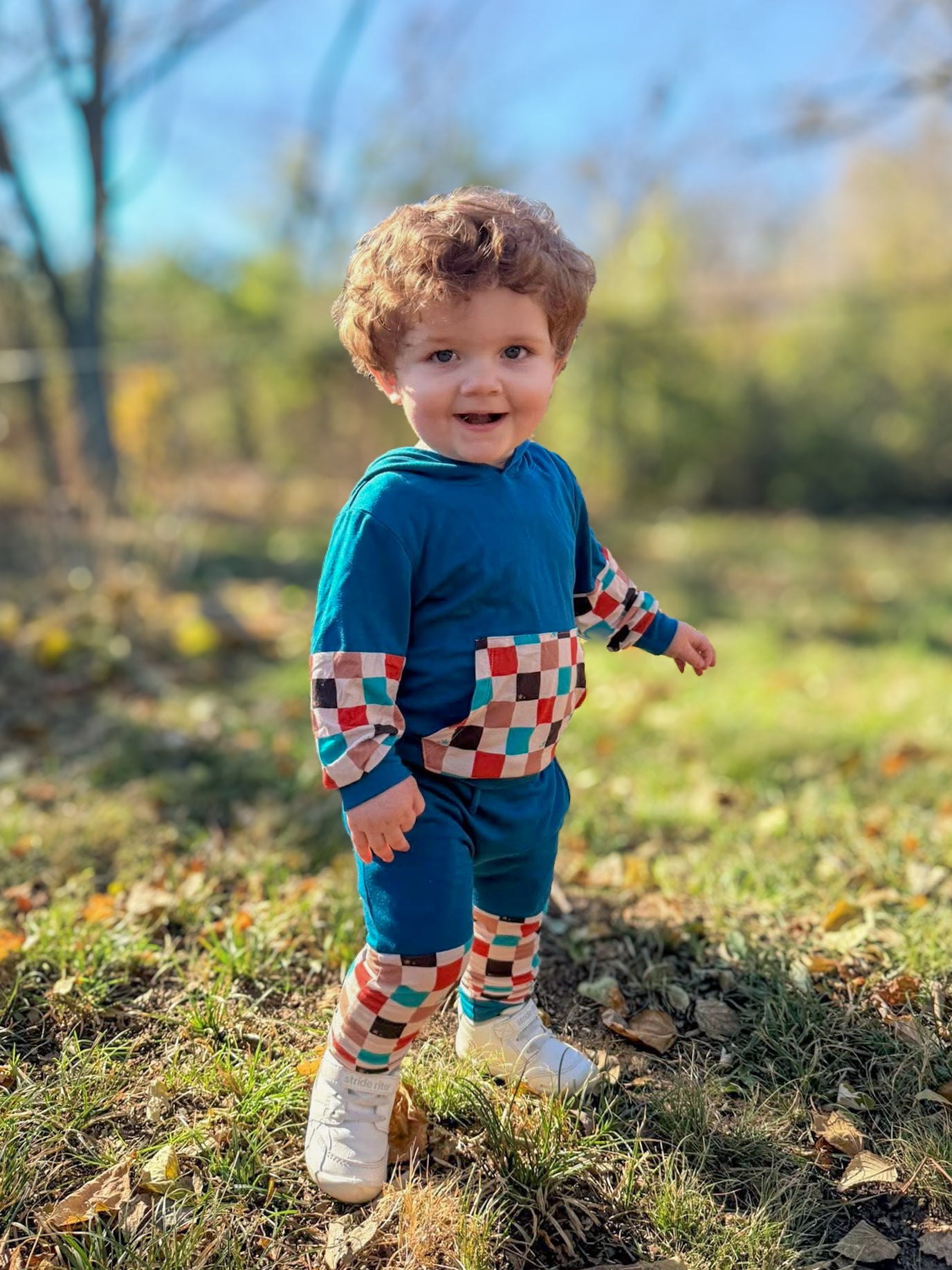 Fallin’ for Checks Boy’s Kid Hoodie/Jogger Set- RTS