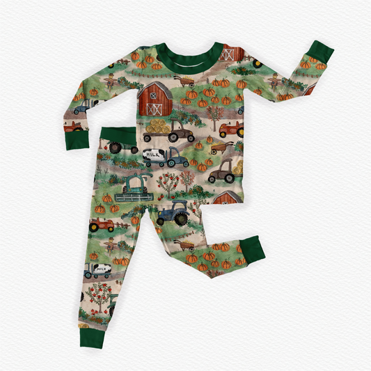 Old MacDonald’s Farm Long Sleeve/Pant Pj Set- Autumn Pre-Order