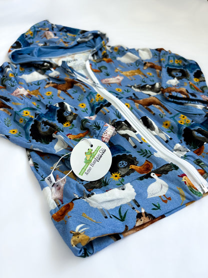 Farm Charm Zippered Hoodie- RTS