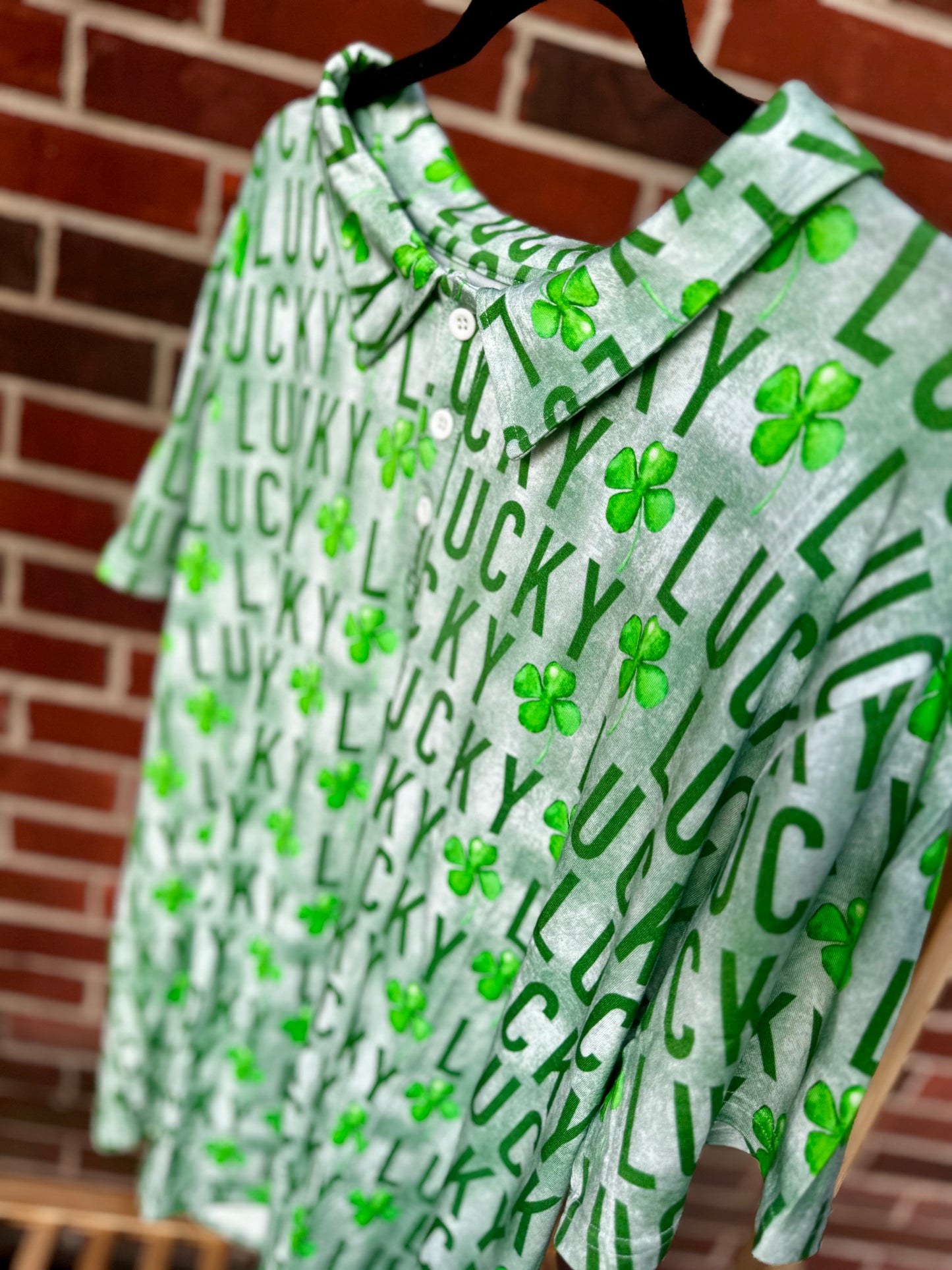 READY TO SHIP ~ “Get Lucky” Men’s bamboo Polo