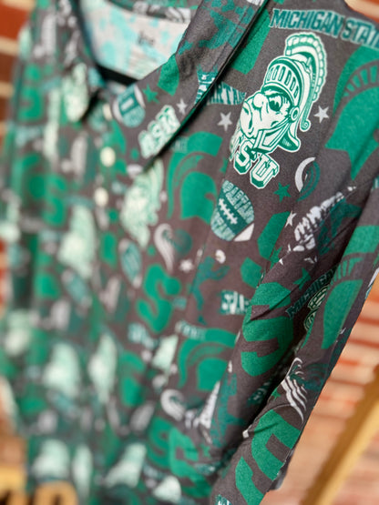 READY TO SHIP - Sparty-on, Go green! BAMBOO Polo