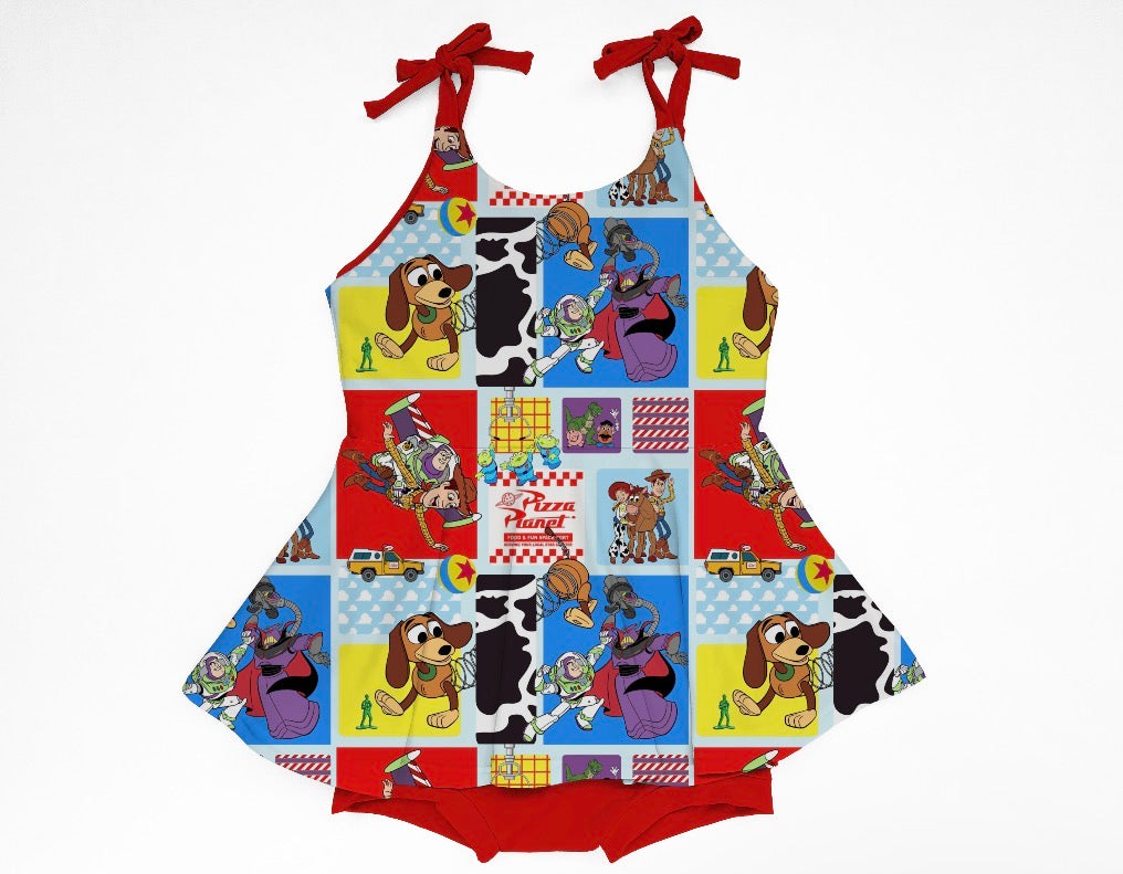 Falling with Style Tie Twirl with Bloomers- Patchwork RTS