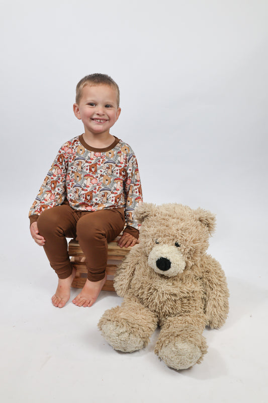Beary Cute Kids Crewneck w/ Jogger Set- Autumn RTS