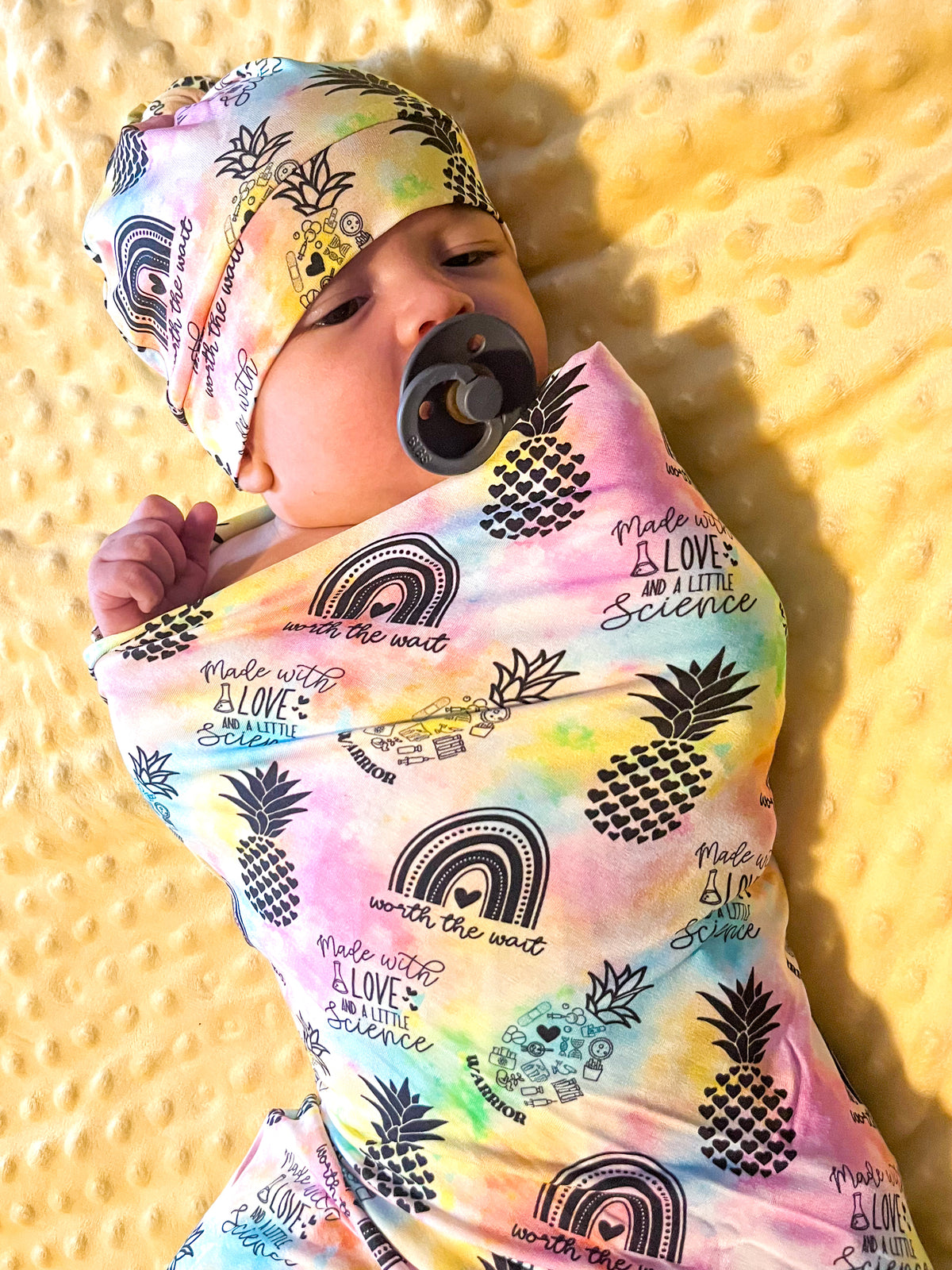 Worth the Wait Swaddle Blanket/Hat Set- Infertility Pre-Order