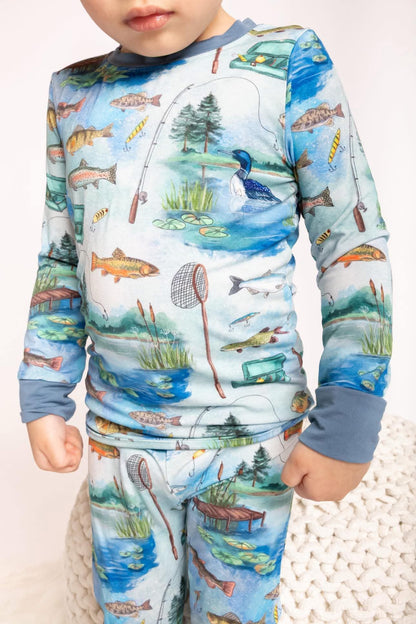 Here Fishy Fishy Long Sleeve/Pant Pj Set- RTS
